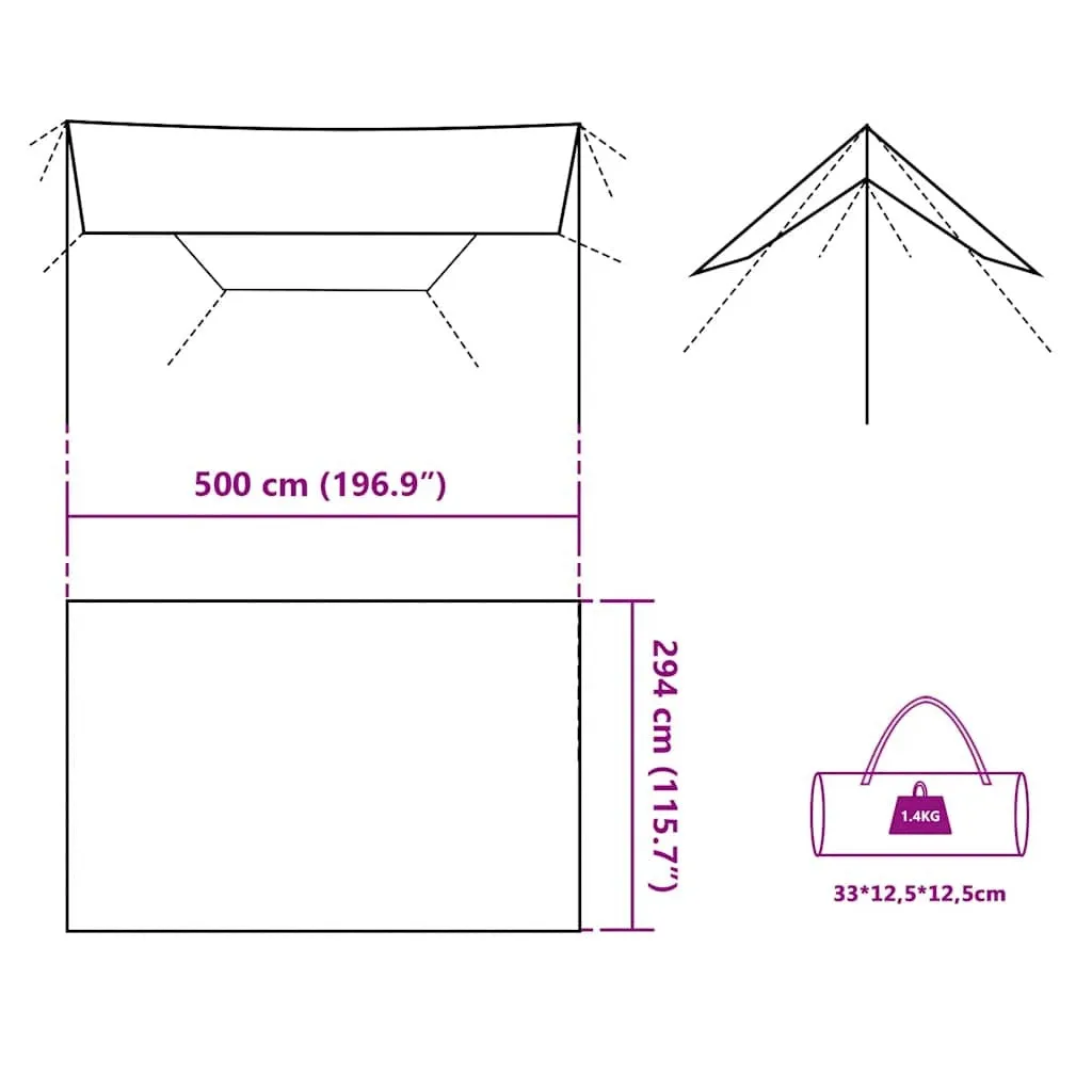 Tarp Low-price and Orange Grey 196.9x115.7" Premium offer Waterproof Camping
