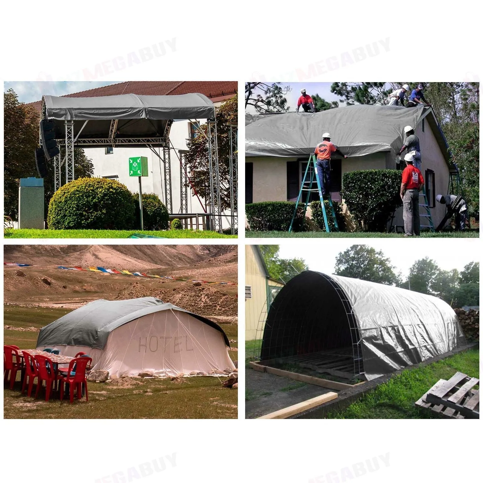 Tarpaulin Tarp Canvas Camping Poly Tarps Heavy Duty Cover 160gsm * 9 Sizes