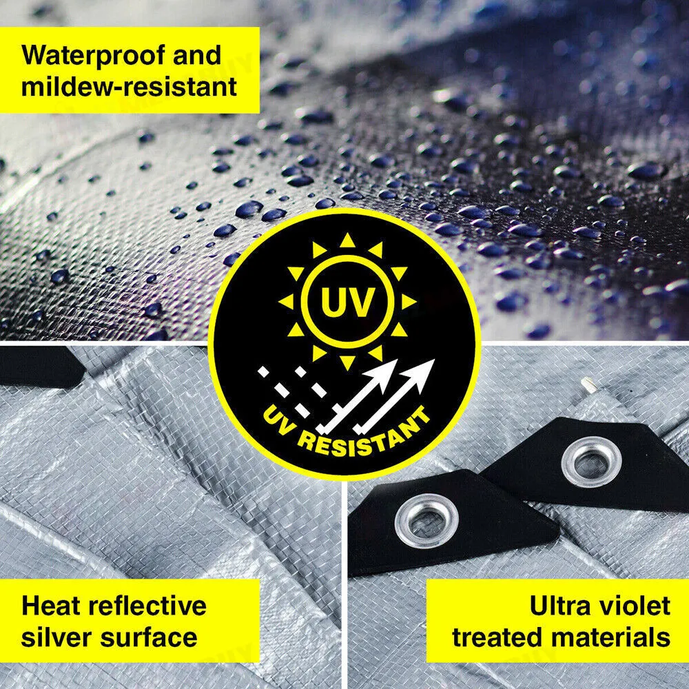 Tarpaulin Tarp Canvas Camping Poly Tarps Heavy Duty Cover 160gsm * 9 Sizes