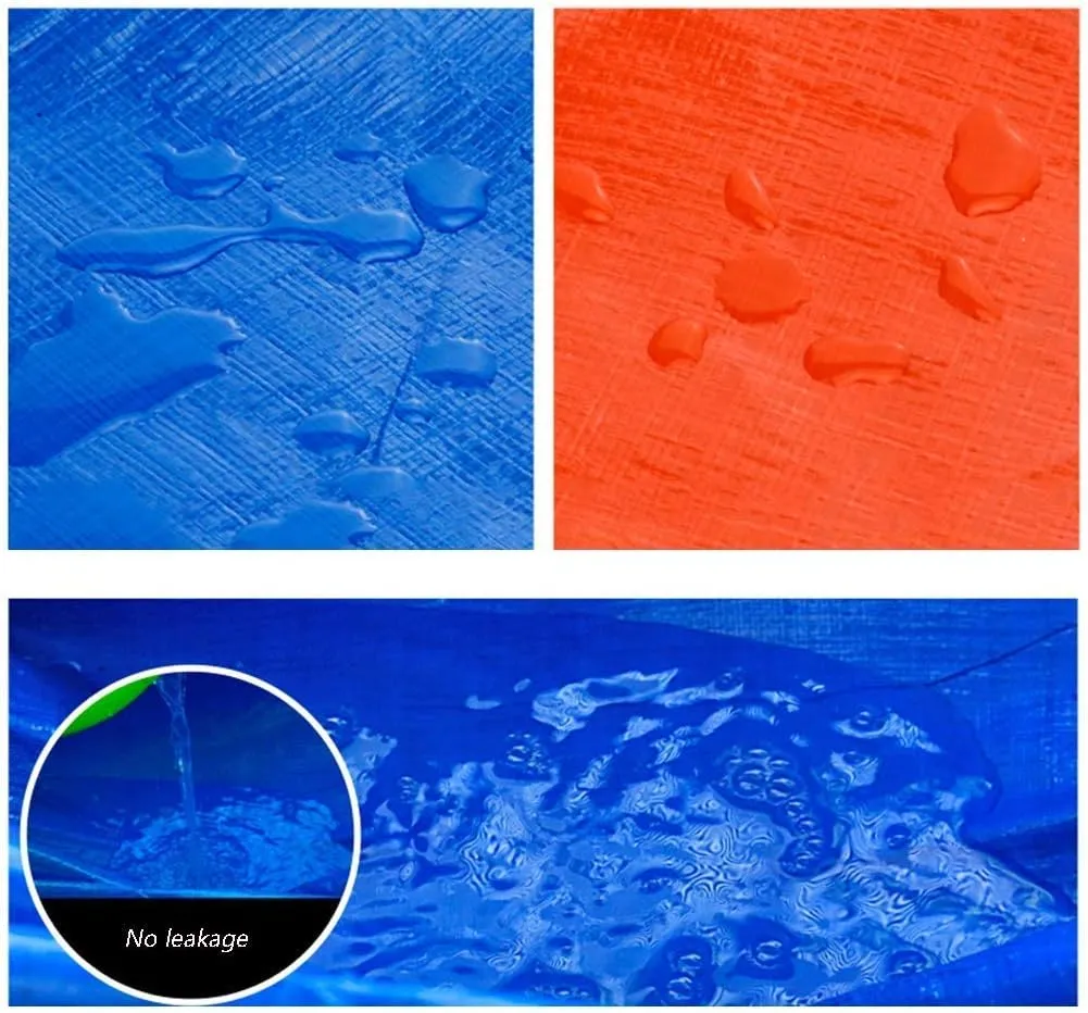 Tarpaulin Waterproof Heavy Duty Protect Materials from Moisture and Dust Lightweight Metal Eyelet Easy to Carry Outdoor Open Air Yard, 21 Sizes (Color : Blue, Size : 6x10m)