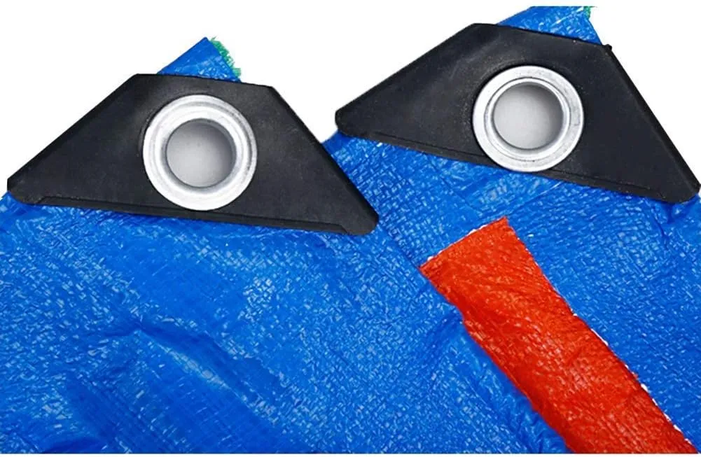 Tarpaulin Waterproof Heavy Duty Protect Materials from Moisture and Dust Lightweight Metal Eyelet Easy to Carry Outdoor Open Air Yard, 21 Sizes (Color : Blue, Size : 6x10m)