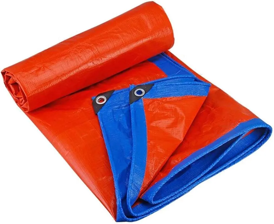 Tarpaulin Waterproof Heavy Duty Protect Materials from Moisture and Dust Lightweight Metal Eyelet Easy to Carry Outdoor Open Air Yard, 21 Sizes (Color : Blue, Size : 6x10m)