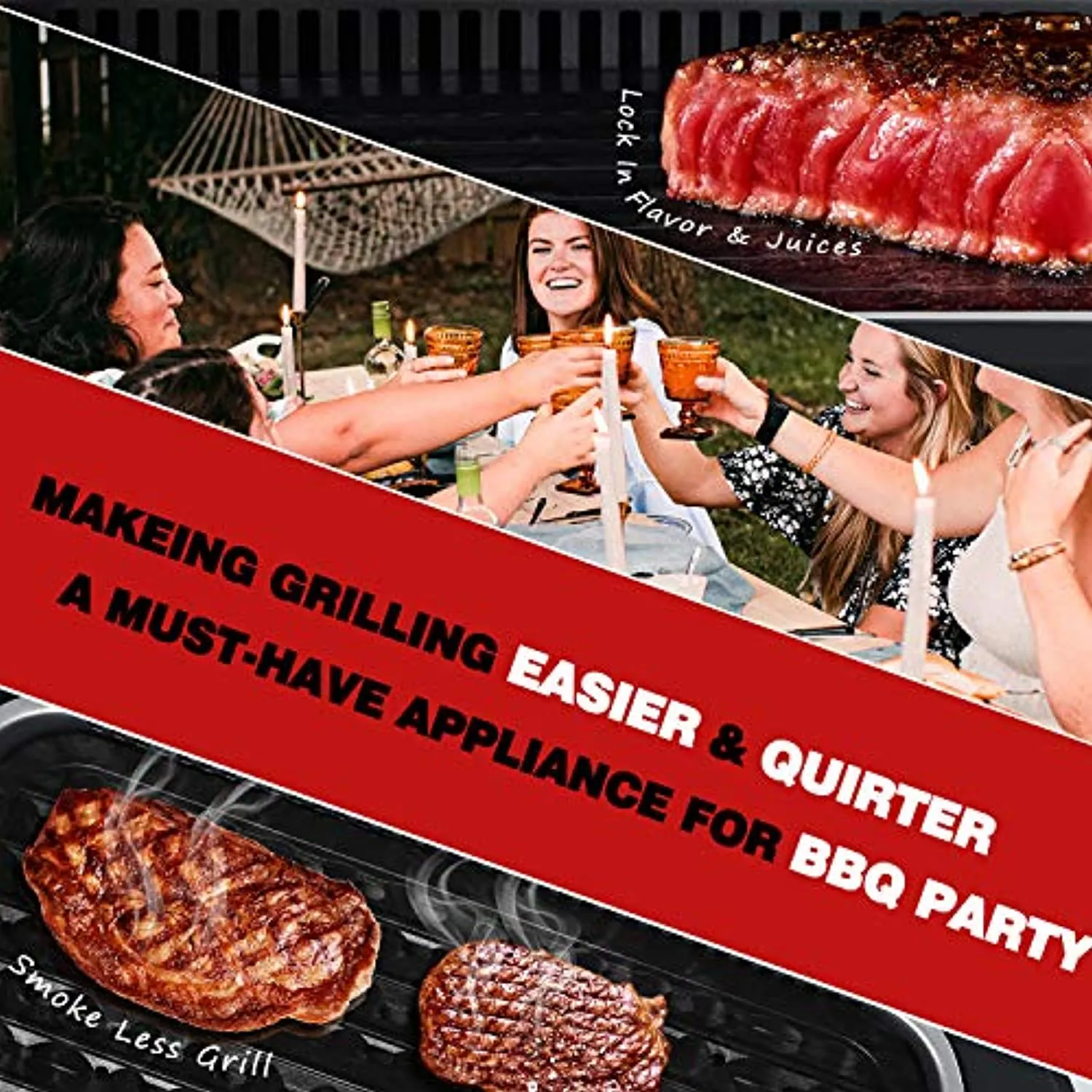 TECHWOOD Indoor Smokeless Grill Techwood 1500W Electric BBQ Grill with Tempered Glass Lid, Compact & Portable Non-stick BBQ Grill with Turbo Smoke Extractor Technology, LED Smart Control panel