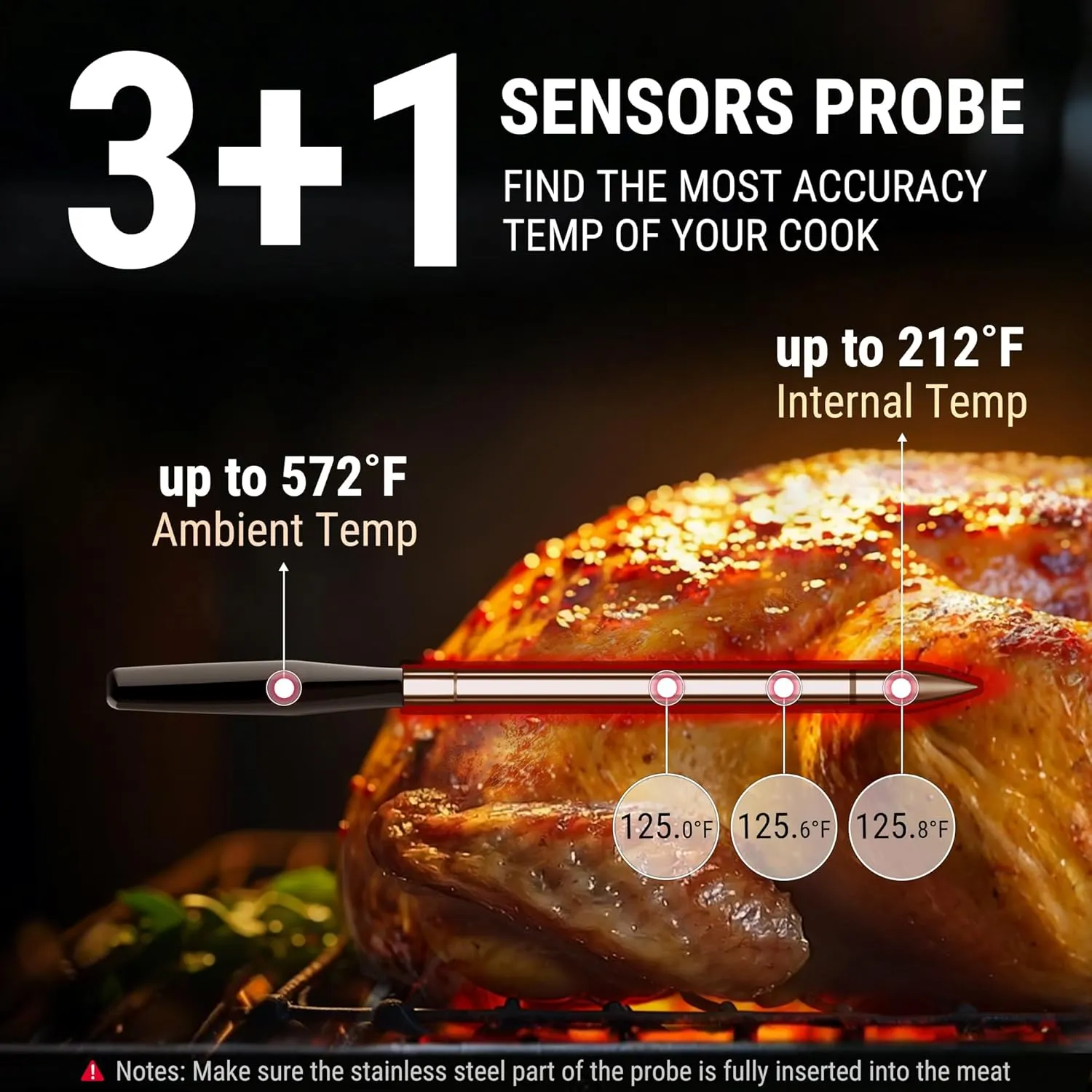 TempSpike Wireless Meat Thermometer Digital with App, WiFi & Bluetooth BBQ Grill Thermometer with High Precision, Waterproof & Heat-Resistant Probes, Rechargeable Base for Smoker Oven Fathers Day Gift