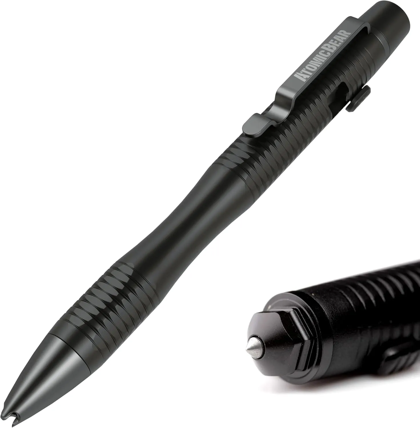 The Atomic Bear Stealth Pen Pro Tactical Pen for Self Defense - Enhanced Writing Survival Pen with Glass Breaker to Escape & Defend - Bonus Training to Protecting Yourself - Great Gift for Men