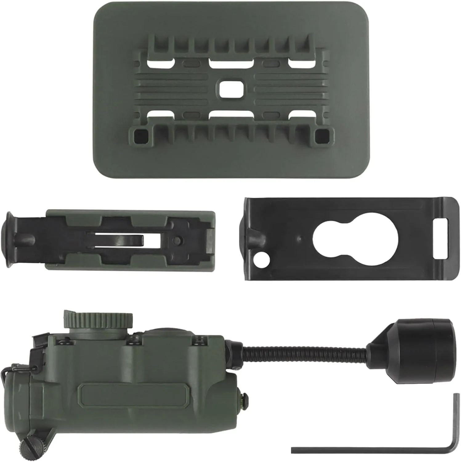Three Lighting Modes Tactical Flashlight, Modular Personal Lighting System, Tactical Fast Helmet Accessory Safety Signal Survival Light, Helmet Light for Paintball and Tactical Operations(Green)