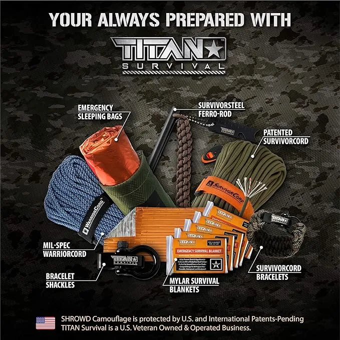 TITAN Survival Emergency Mylar Army Green Survival Blankets, Two-Sided, 5-Pack (Olive-DRAB)