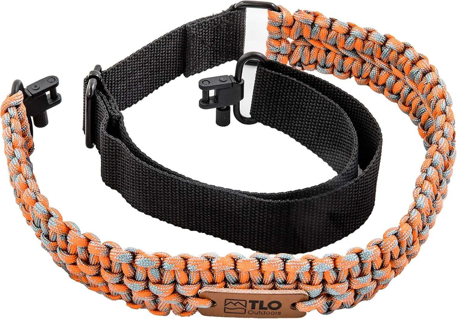 TLO Outdoors Paracord Gun Sling - Tactical 2-Point Rifle Sling, Extra Wide, Adjustable Strap with Swivels for Rifle, Shotgun, and Crossbow for Hunting, Shooting, Gun Safety (550 Rated Nylon)