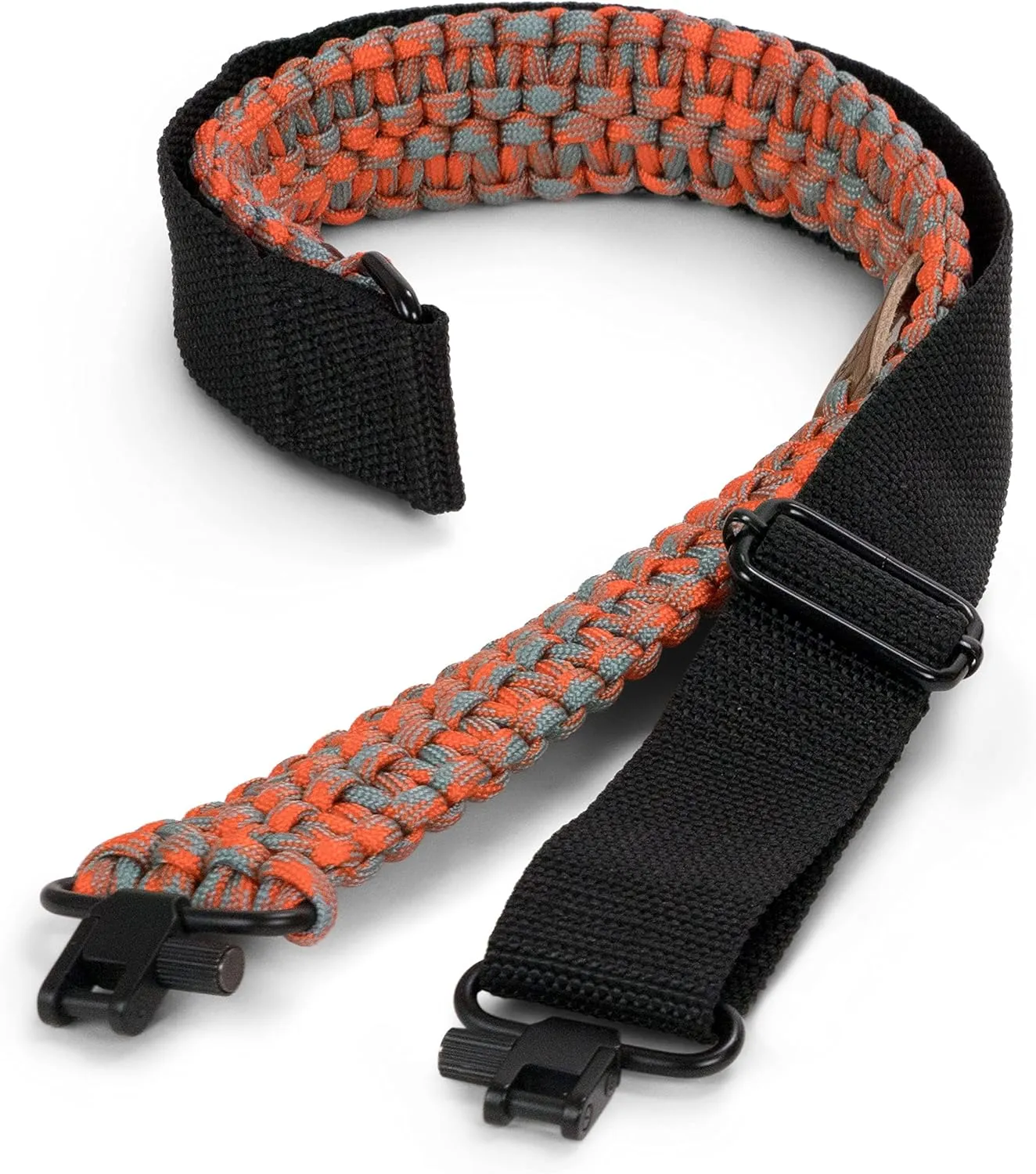 TLO Outdoors Paracord Gun Sling - Tactical 2-Point Rifle Sling, Extra Wide, Adjustable Strap with Swivels for Rifle, Shotgun, and Crossbow for Hunting, Shooting, Gun Safety (550 Rated Nylon)