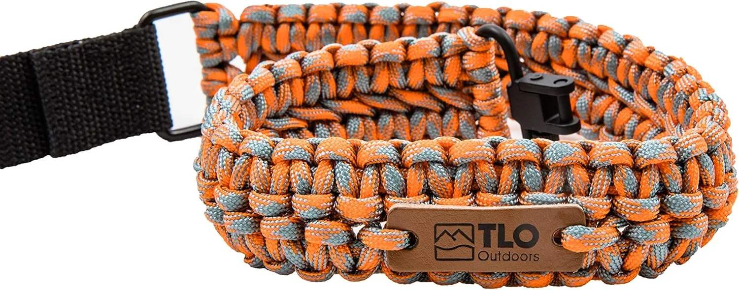 TLO Outdoors Paracord Gun Sling - Tactical 2-Point Rifle Sling, Extra Wide, Adjustable Strap with Swivels for Rifle, Shotgun, and Crossbow for Hunting, Shooting, Gun Safety (550 Rated Nylon)