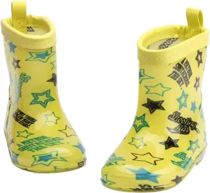 Toddler Unisex-Child Rain Boots For Boys Fleece Waterproof PVC Rain Boots Lightweight Baby Boots Rain Boots Kids