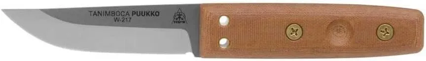 TOPS Knives Tanimboca Puukko 3.63in Drop Point Fixed Blade Knife - TPUK-01