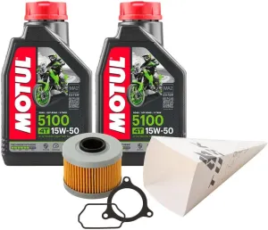 Tusk 4-Stroke Oil Change Kit Motul 5100 Synthetic 15W-50 for Royal Enfield Himalayan 2016-2023
