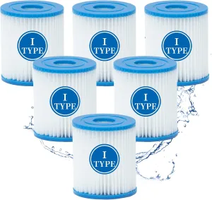Type I Pool Filter Cartridge, Replacement Filters Cartridge for 58093, for Swimming Pool Filter RX330 Filter Pump, for 300/330 Gal/H Filter Pumps (6 Pack)