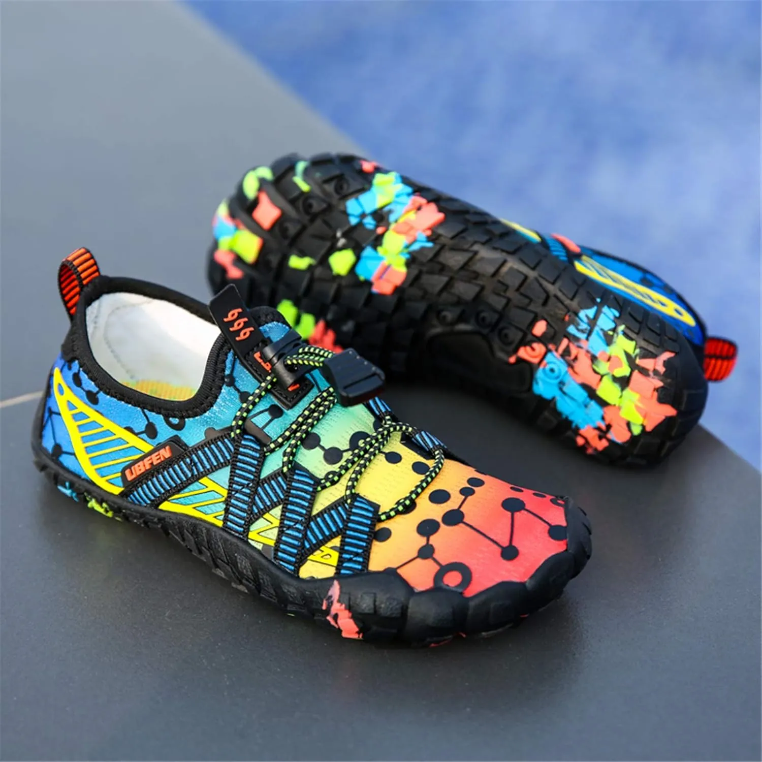 UBFEN Water Shoes for Kids Boys Girls Aqua Socks Barefoot Beach Sports Swim Pool Quick Dry Lightweight Toddler Little Big Kid