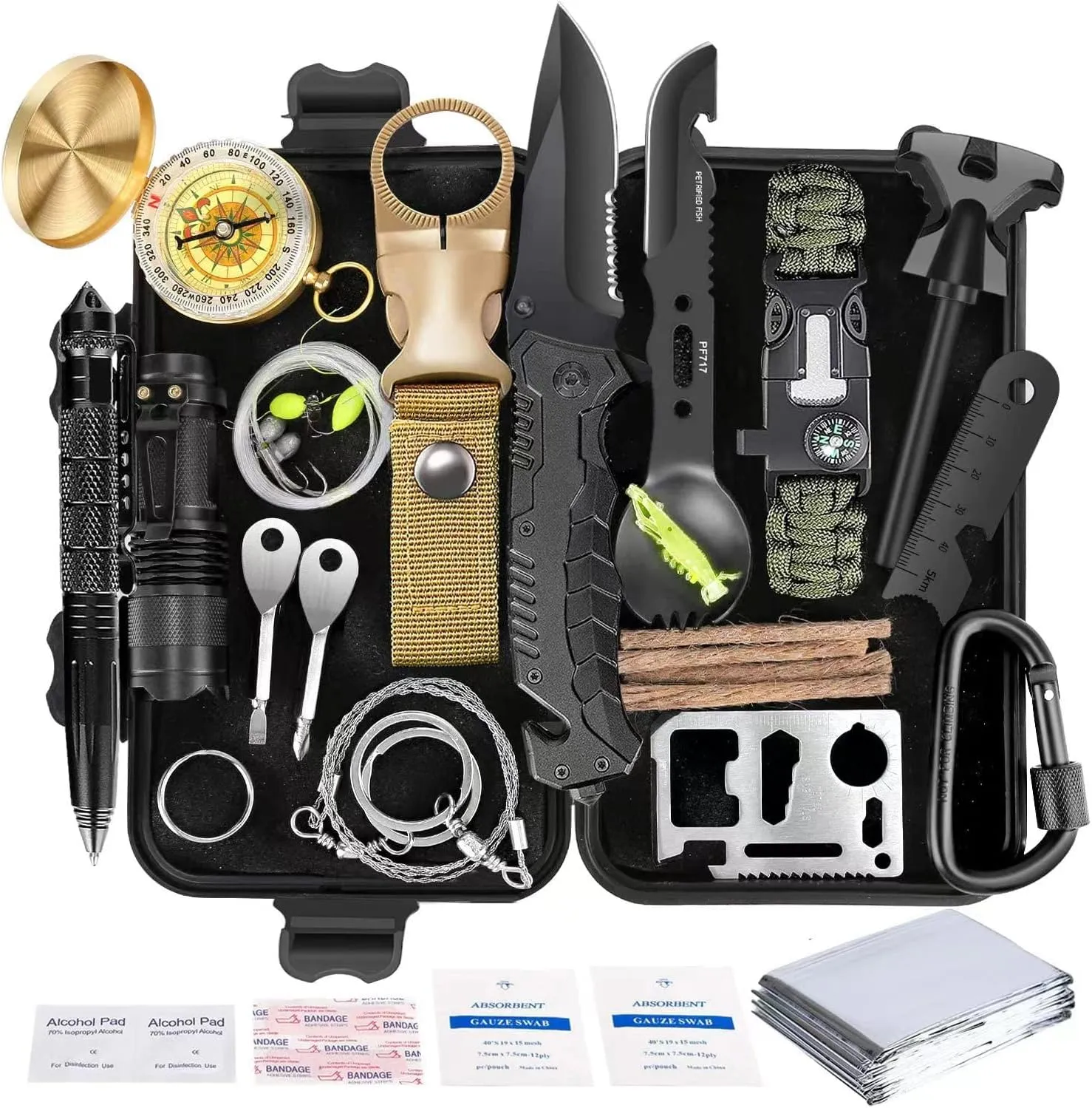 Ultimate 35-in-1 Survival Kit: Ideal Gift for Outdoor Enthusiasts