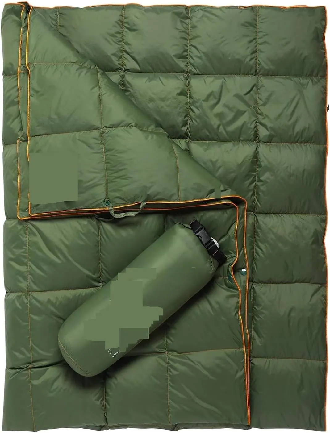Ultralight Down Blanket - Wearable Shawl For Outdoor Camping, Travel & Fishing - Multifunctional Warm Down Quilt(Army Green with Hood)