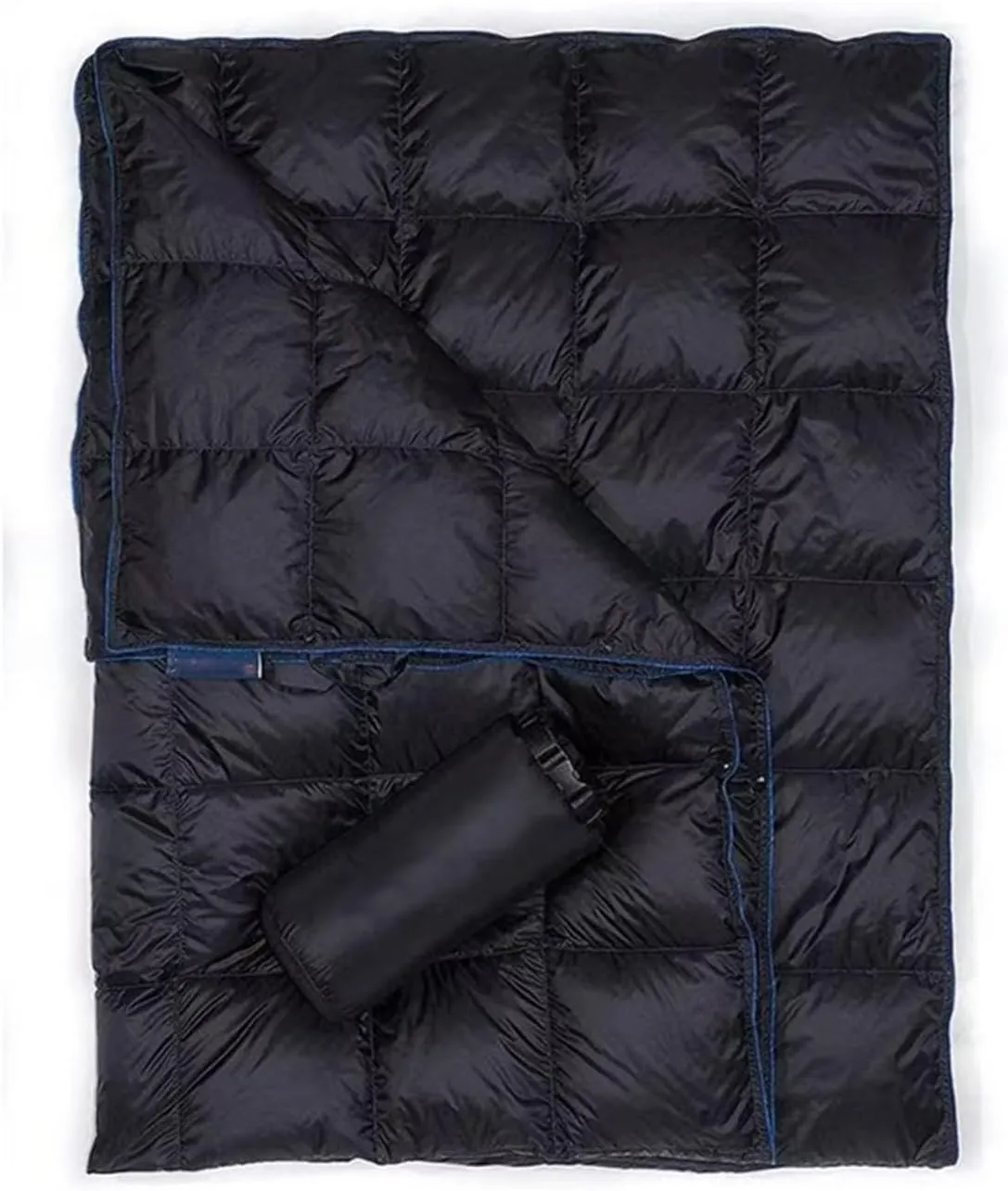 Ultralight Down Blanket - Wearable Shawl For Outdoor Camping, Travel & Fishing - Multifunctional Warm Down Quilt(Black)