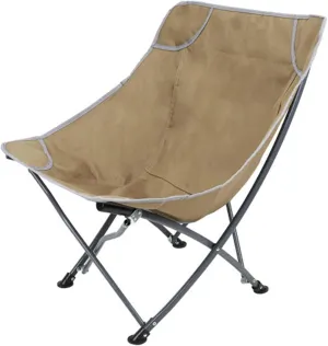 Ultralight Outdoor, Lazy Moon Chair, Portable Fishing Chair with Backrest Stool, Camping Recliner (Color : Desert Yellow)