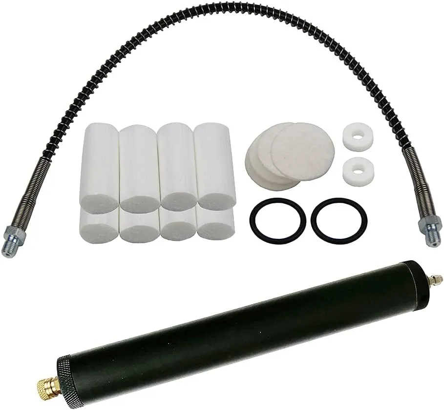 UP100® 1 Set Blue & Black Oil-Water Separator Outer Diameter 37.5mm with 1 Meter Nylon Hose High Pressure PCP Hand Pump Air Filter for High Pressure 30mpa/300bar/4500psi Air Pump