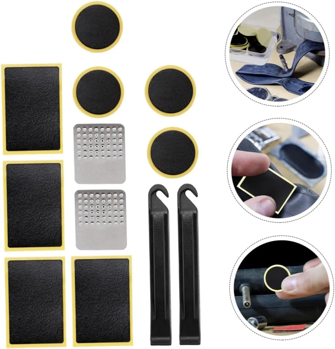 UPKOCH Bike Tire Re Patch Kit Tire Maintenance Tools for Self Adhesive Patches