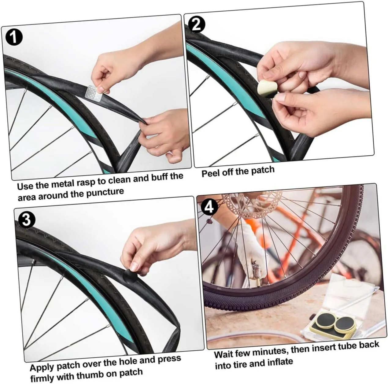 UPKOCH Bike Tire Re Patch Kit Tire Maintenance Tools for Self Adhesive Patches