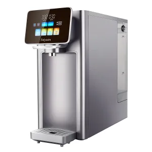 UV Countertop Reverse Osmosis Water Filter System, 6 Stage Countertop Alkaline Water Filter Pitcher, Flush with Pure Water (Silver)