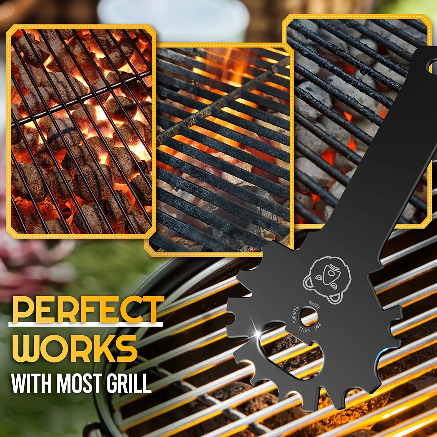Valentines Day Gifts for Him BBQ Grill Scraper - Grilling Gifts for Men Grill Accessories Cleaner Scraper Cool Stuff Gadgets for Teens Adults Husband Dad Birthday Gifts for Men Women Kitchen Gadgets