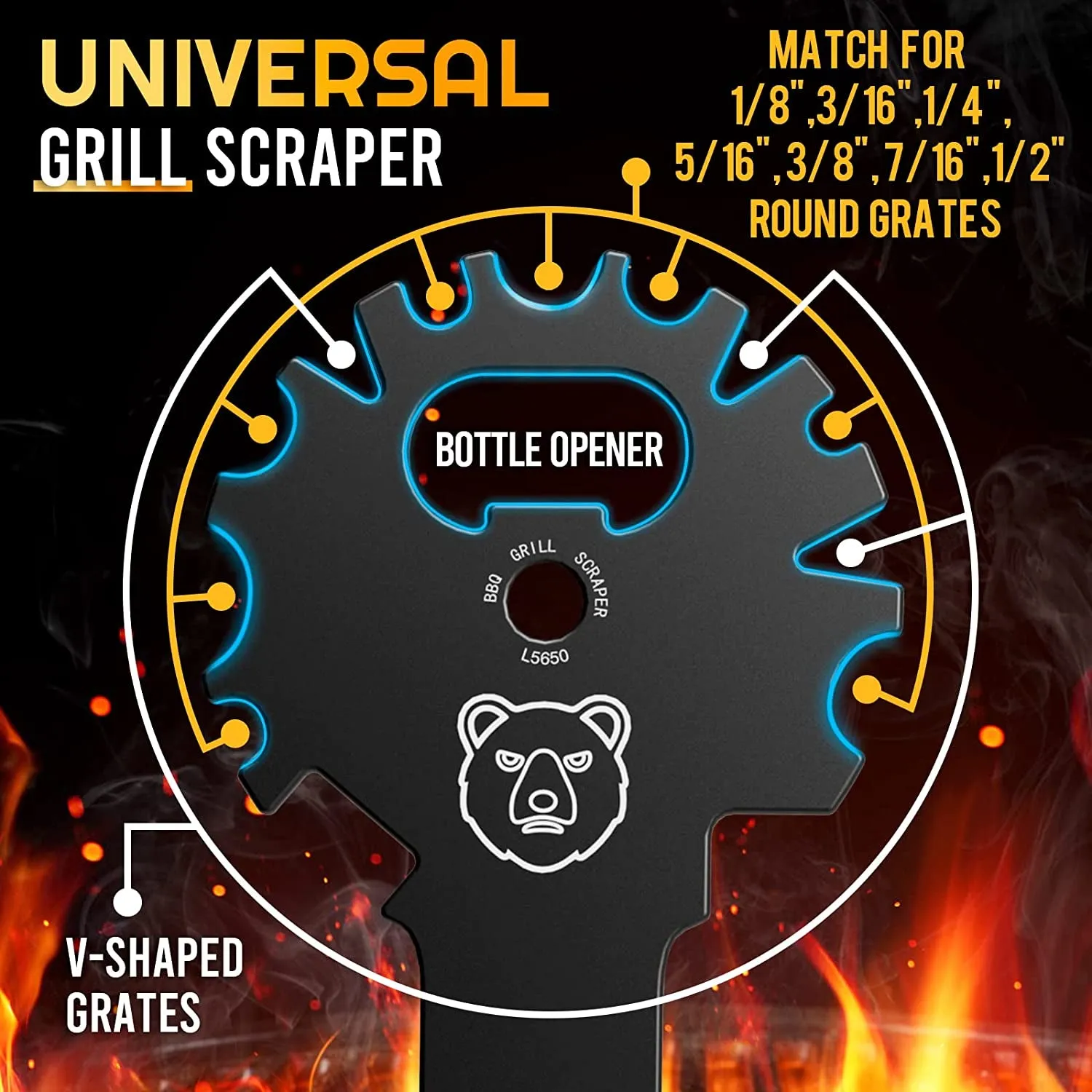 Valentines Day Gifts for Him BBQ Grill Scraper - Grilling Gifts for Men Grill Accessories Cleaner Scraper Cool Stuff Gadgets for Teens Adults Husband Dad Birthday Gifts for Men Women Kitchen Gadgets