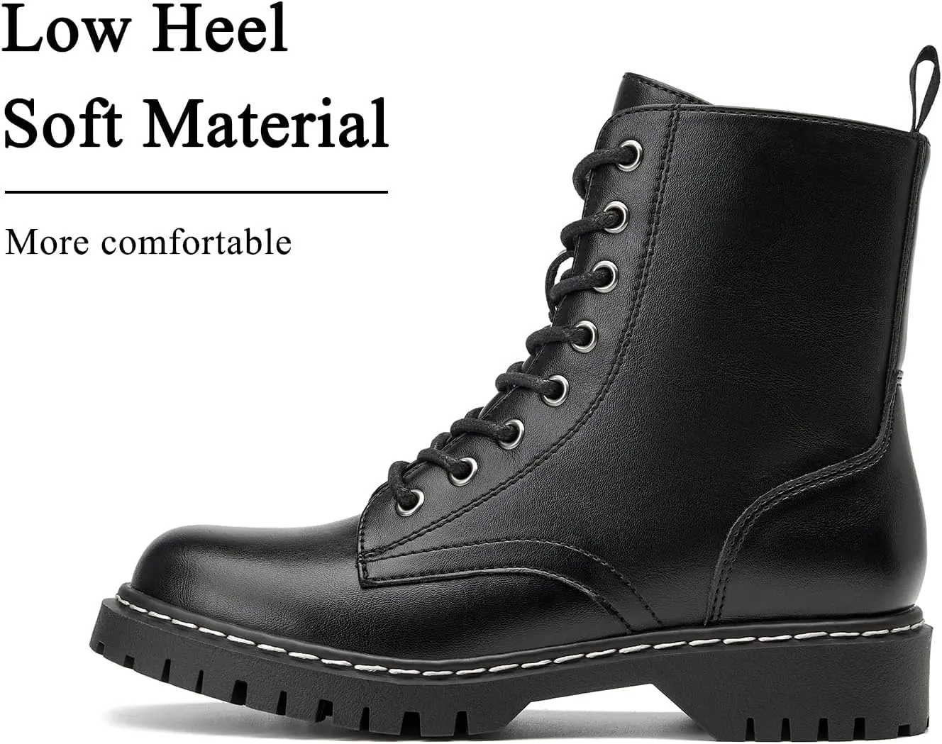 VERDASCO Womens Boots Ladies Casual Water-Resistant Lace Up With Zipper Inside Boots Fashion Round Toe Lug Sole Ankle Boots&Booties for Women