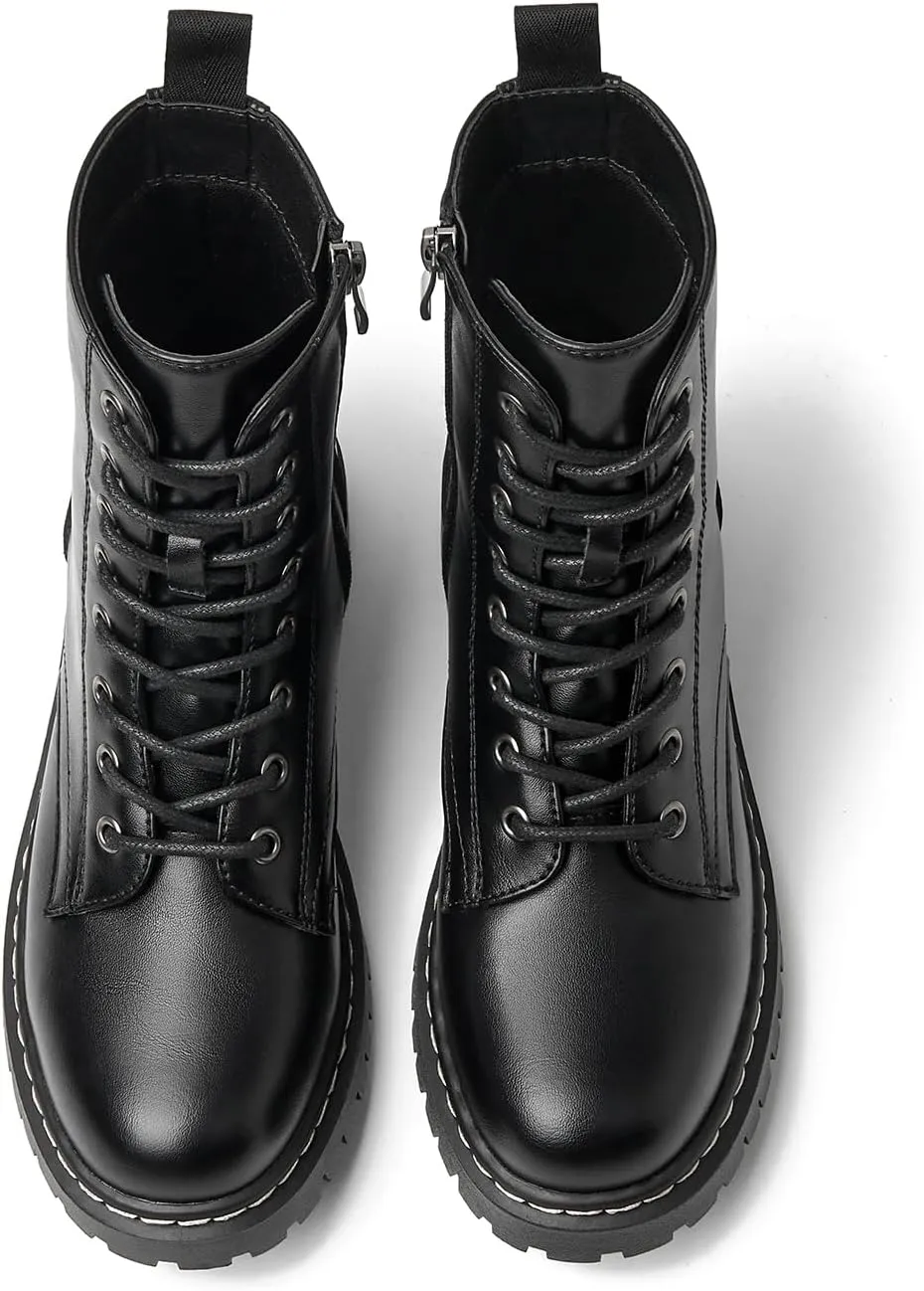 VERDASCO Womens Boots Ladies Casual Water-Resistant Lace Up With Zipper Inside Boots Fashion Round Toe Lug Sole Ankle Boots&Booties for Women
