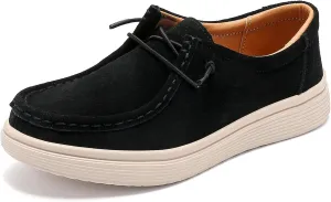 Veroders Women's Suede Wendy Loafers Comfortable Light-Weight Ultralight Boat Canvas Sneakers