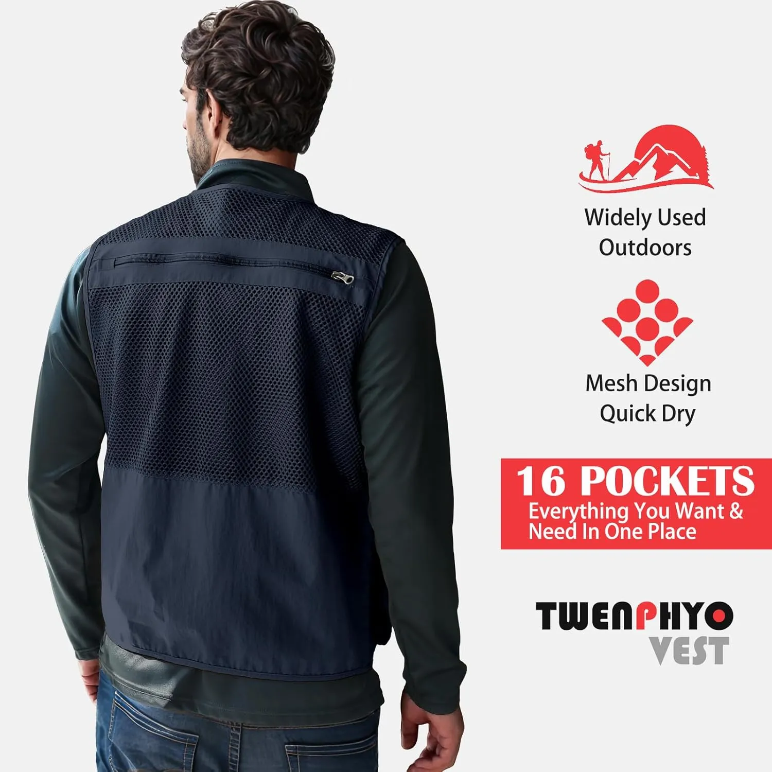 Versatile Men's Summer Vest for Fishing, Travel, Outdoor Work, Safari and Photography with Multiple Pockets