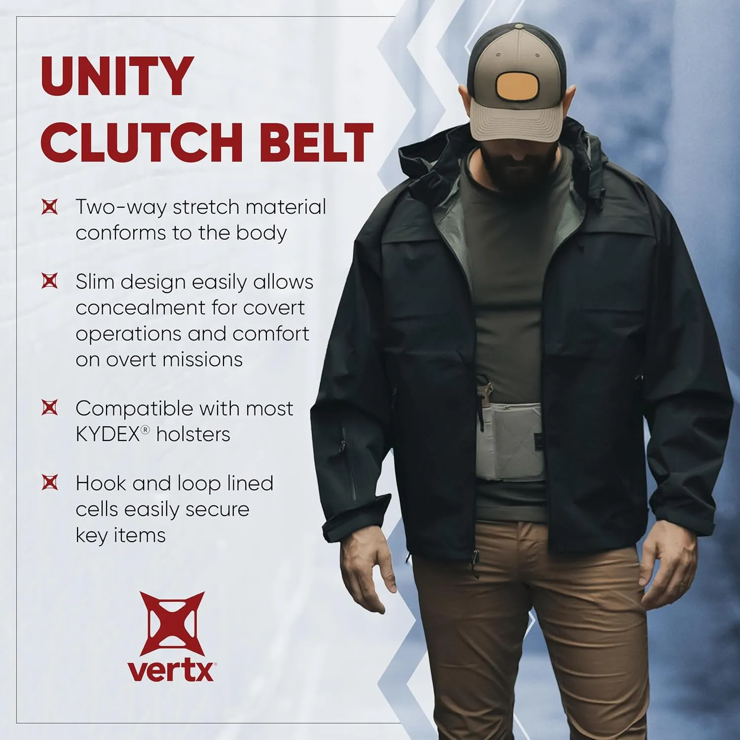 Vertx Mens Clutch Unity Tactical Belt, Modular Mission Belts for Men, Gun Holster Radio Mag Pouch for CCW Concealed Carry