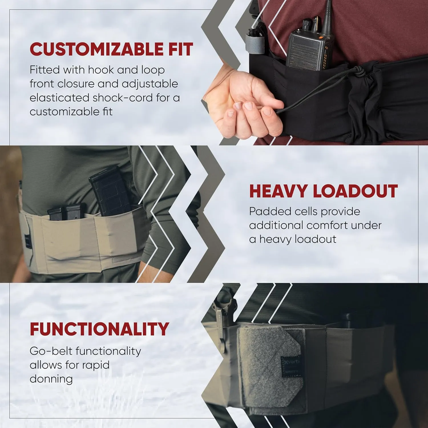 Vertx Mens Clutch Unity Tactical Belt, Modular Mission Belts for Men, Gun Holster Radio Mag Pouch for CCW Concealed Carry