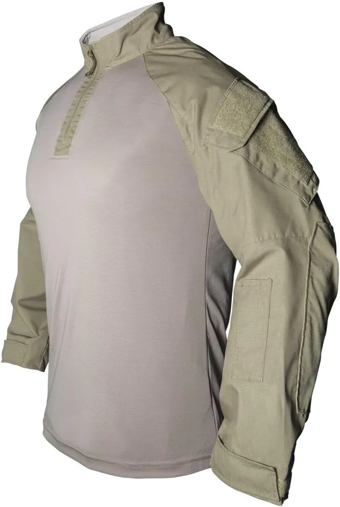 Vertx Men's Recon Shirt, Long Sleeve Zipper Tactical Work Top with Pockets, Ripstop Fabric, EDC Survival Gear