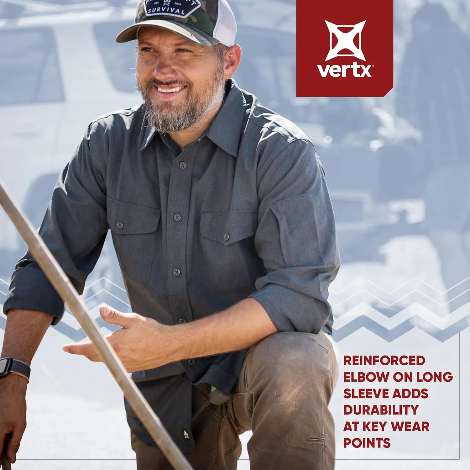 Vertx Recce Technical Long Sleeve Tactical Shirts for Men, Concealed Carry, Outdoor, Tactical Work, Cooling, Quick Drying