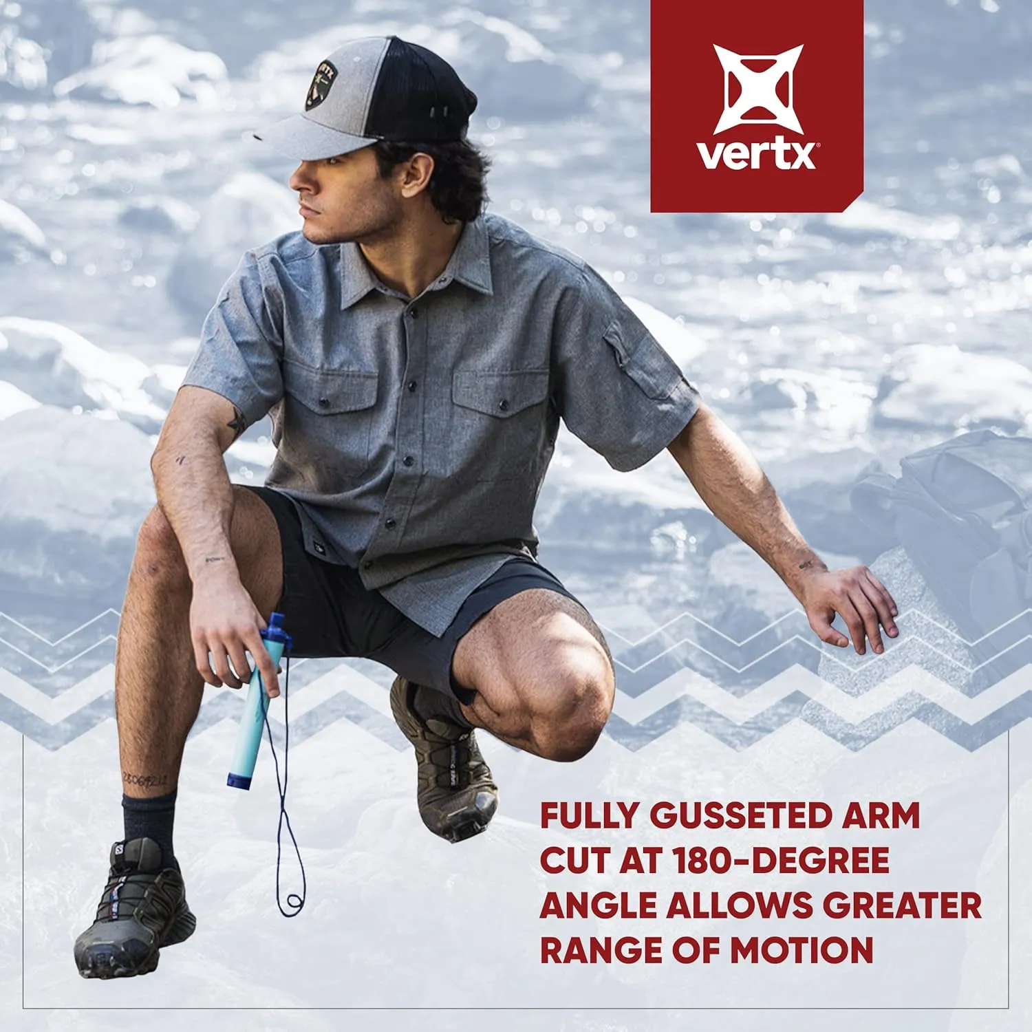 Vertx Recce Technical Short Sleeve Tactical Shirts for Men, CCW, EDC Shirt Outdoor, Overlanding, Hiking, Adventure