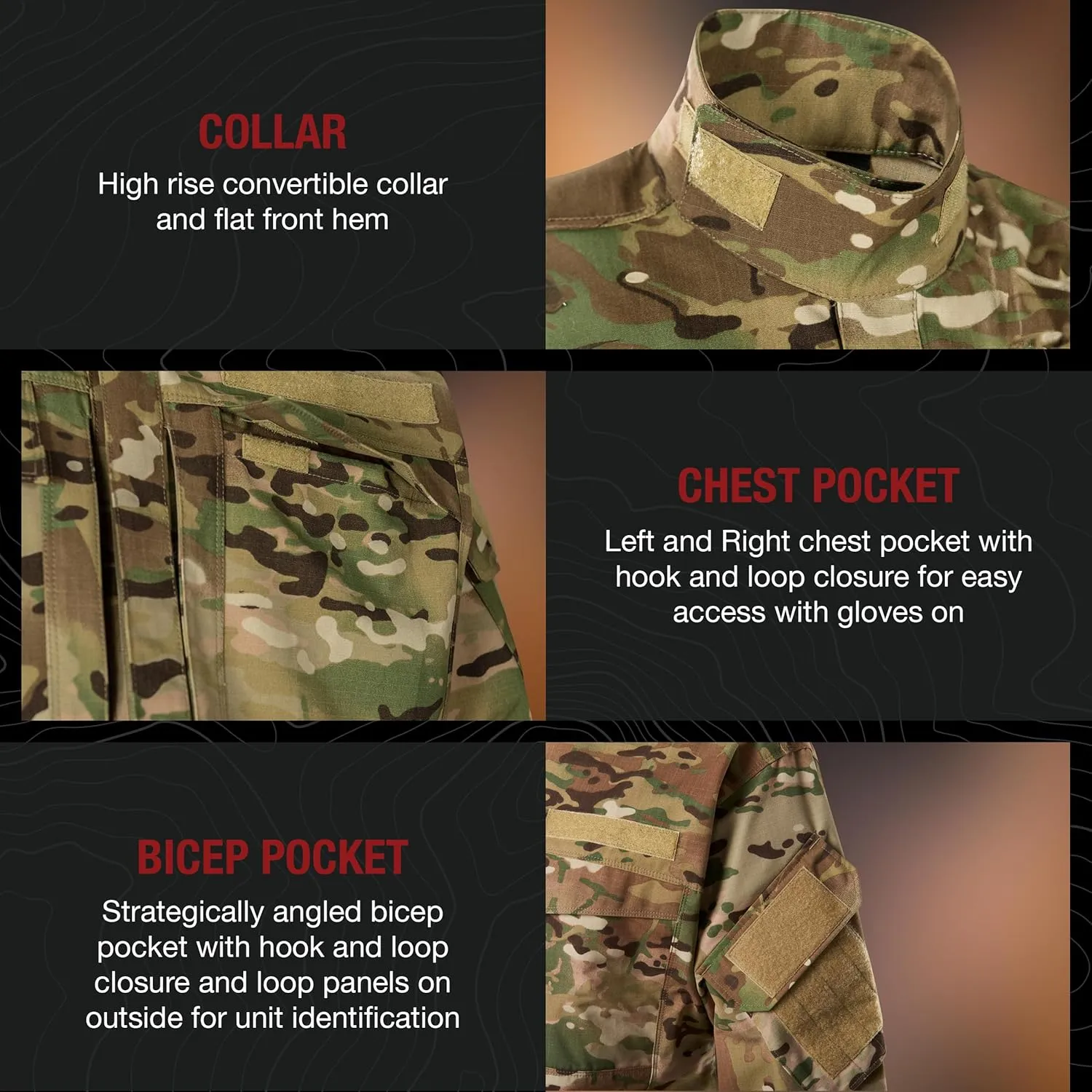 Vertx Recon Garrison Mens Tactical Shirt Long Sleeve, Ripstop Zip Up Shirts for Hunting, Fishing, EDC Survival Outdoor Gear