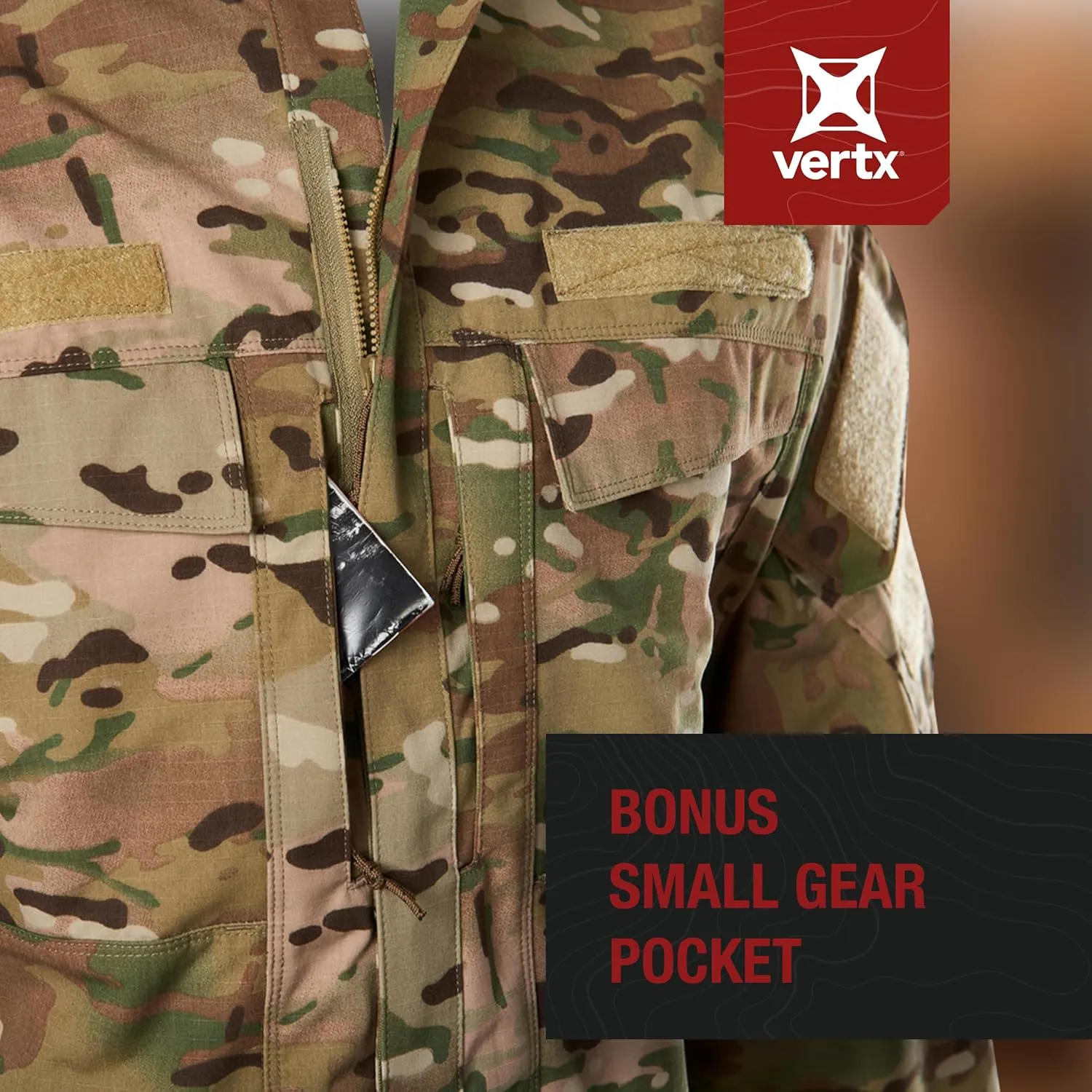Vertx Recon Garrison Mens Tactical Shirt Long Sleeve, Ripstop Zip Up Shirts for Hunting, Fishing, EDC Survival Outdoor Gear