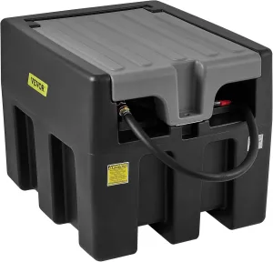 VEVOR Portable Diesel Tank, 58 Gallon Capacity & 10 GPM Flow Rate, Portable Fuel Tank with 12V Electric Transfer Pump and 13.1ft Rubber Hose, PE Diesel Transfer Tank for Easy Fuel Transportation Black