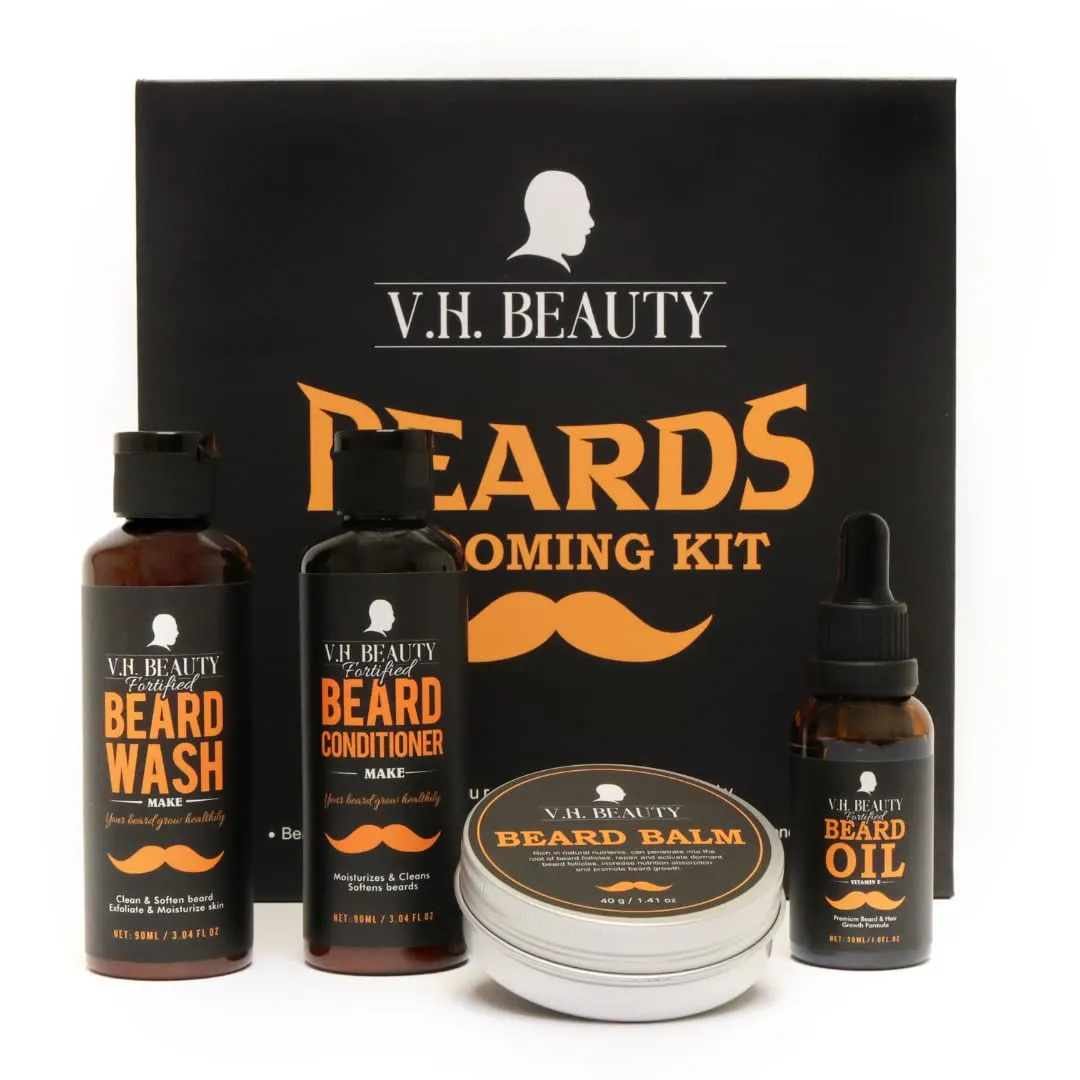 V.H. Beauty Beards Grooming Kit By The Million Hair, 2.11 Fl Oz (Pack of 4), Black