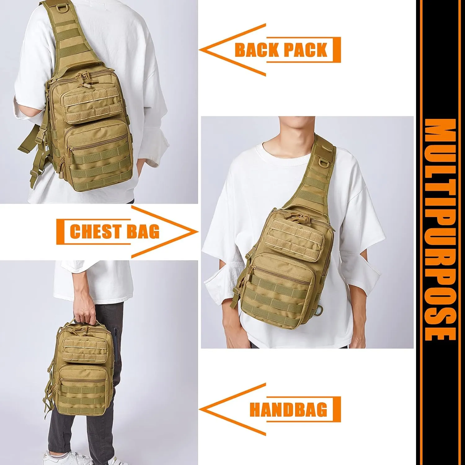 VIIDOO Tactical Molle Sling Bag for Men