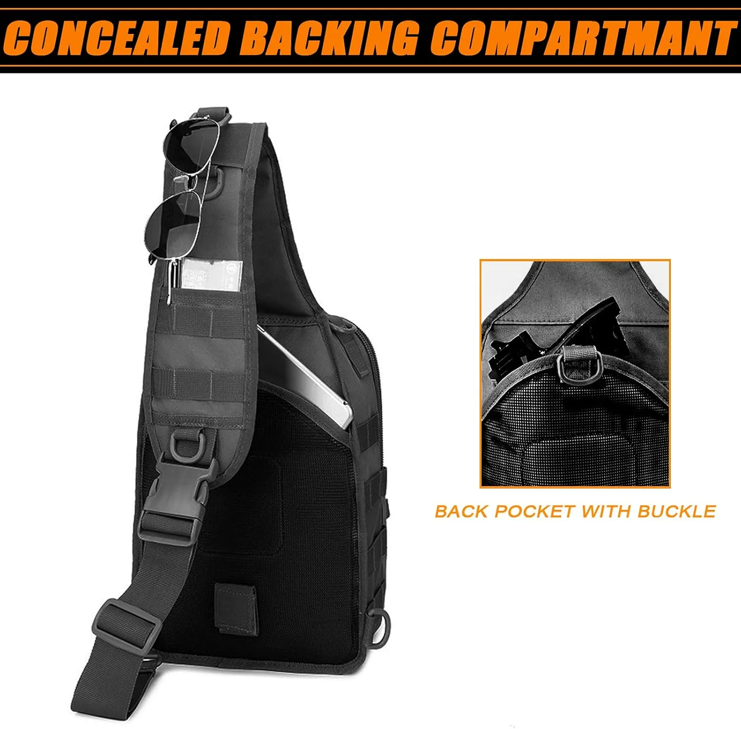 VIIDOO Tactical Molle Sling Bag for Men