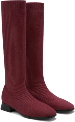 VIVAIA Tara Pro Women's Water Repellent Wool Knee-High Boots Slip on Square-Toe Booties 1.18'' Block Heel Booties Lady Dress Short Winter Fall Boots