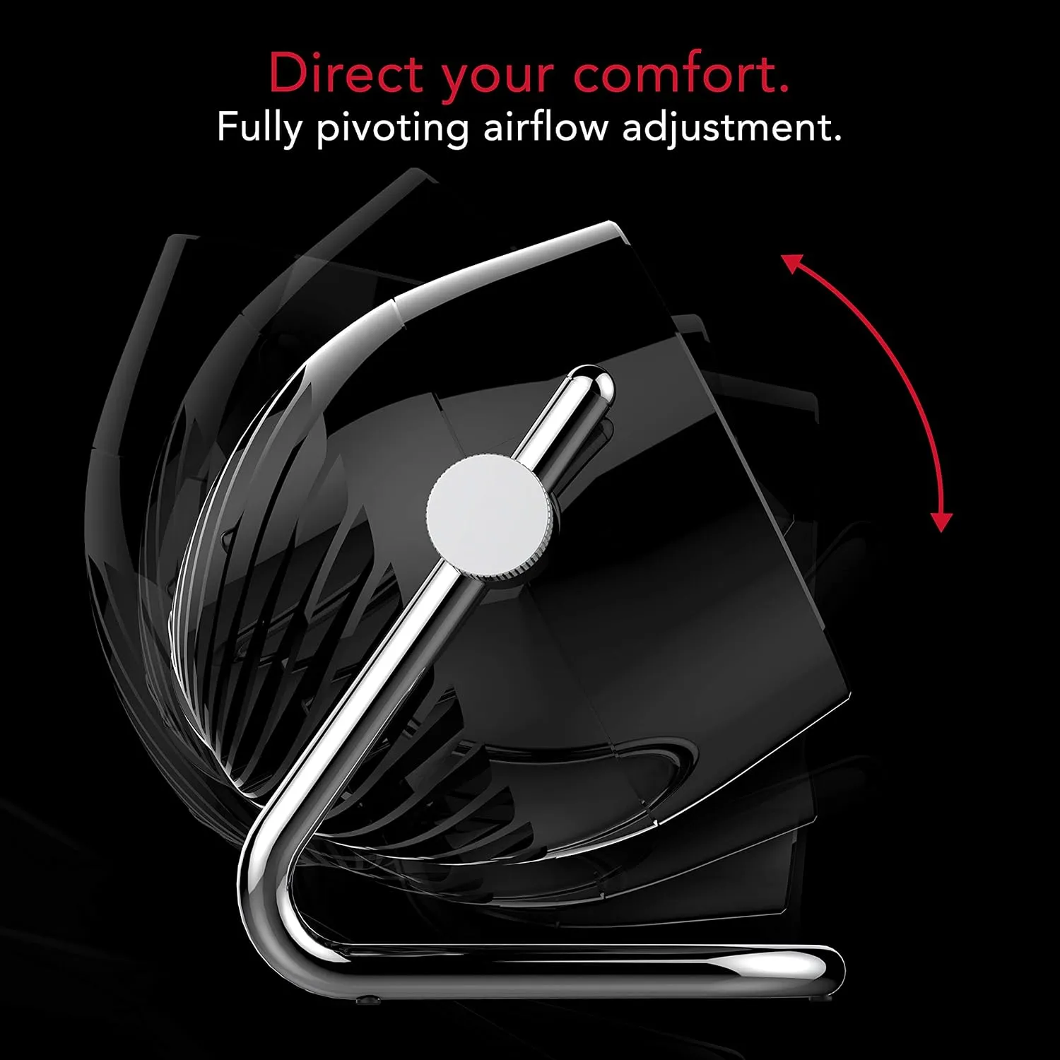 Vornado Pivot3 Compact Air Circulator Fan with Pivoting Axis, 3 Speed Settings, Removable Grill for Cleaning, Perfect for Home, Office, Dorm Use, Black