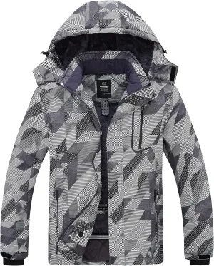 wantdo Men's Waterproof Ski Jacket Warm Winter Snow Jacket Snowboarding Jacket with Hood