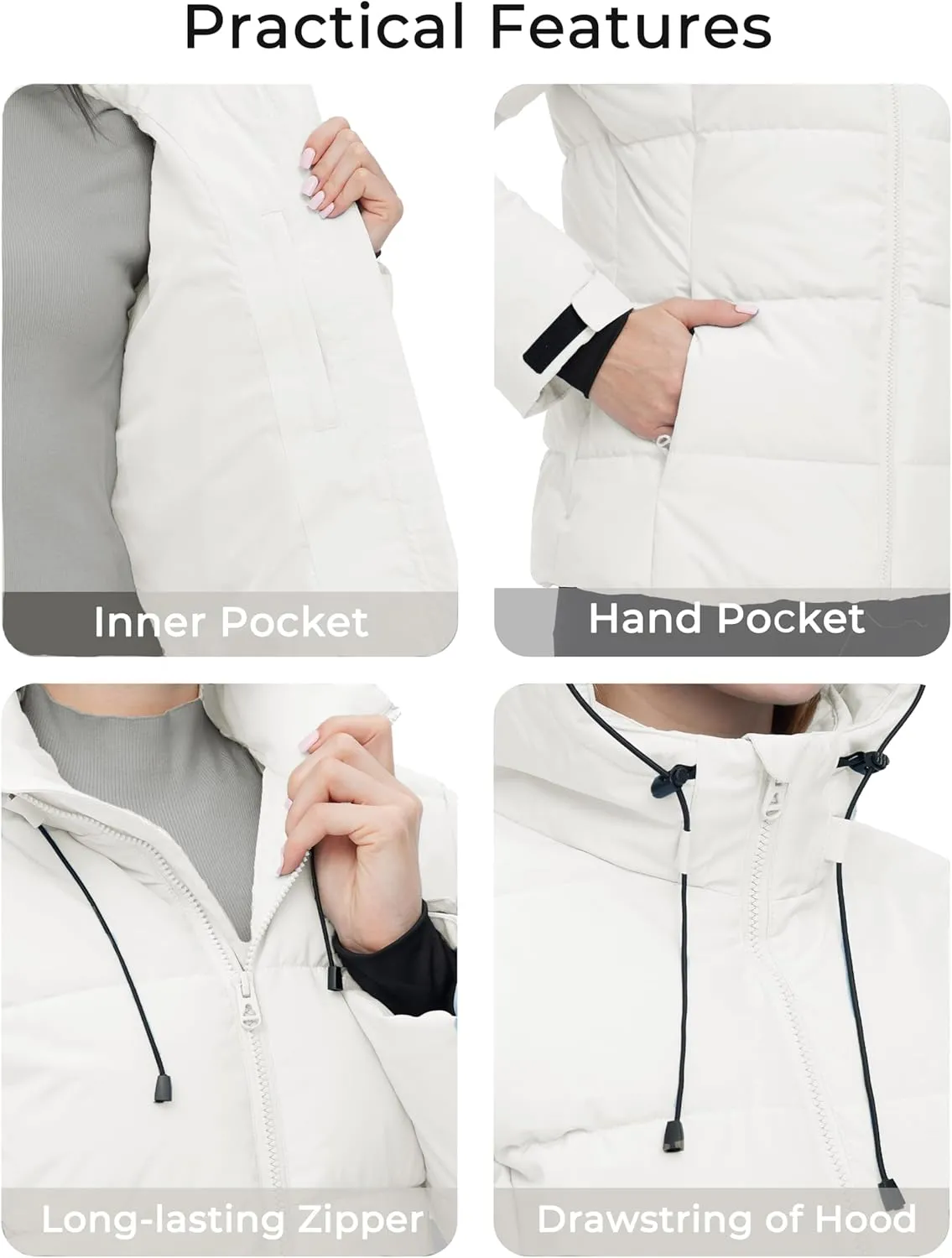 wantdo Women's Recycled Winter Coat Waterproof Puffer Jackets With Hood