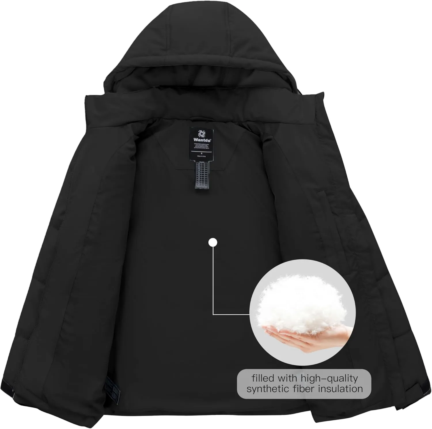 wantdo Women's Recycled Winter Coat Waterproof Puffer Jackets With Hood