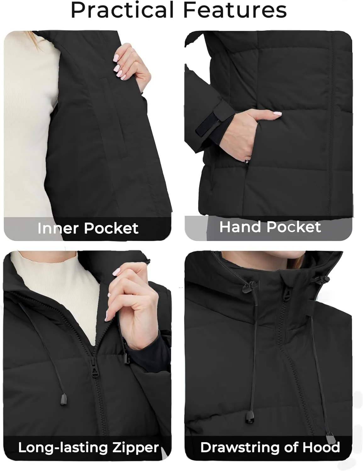 wantdo Women's Recycled Winter Coat Waterproof Puffer Jackets With Hood